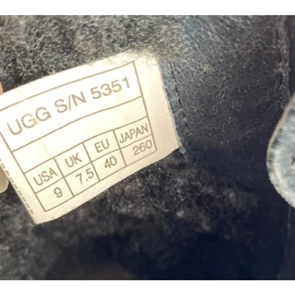 VTG UGG Australia Y2K 90s Leather Fur Boots Women 9 Black Chunky Platform Goth - Picture 10 of 11